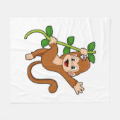 Couverture Polaire Singe dans la jungle (Devant (Horizontal))