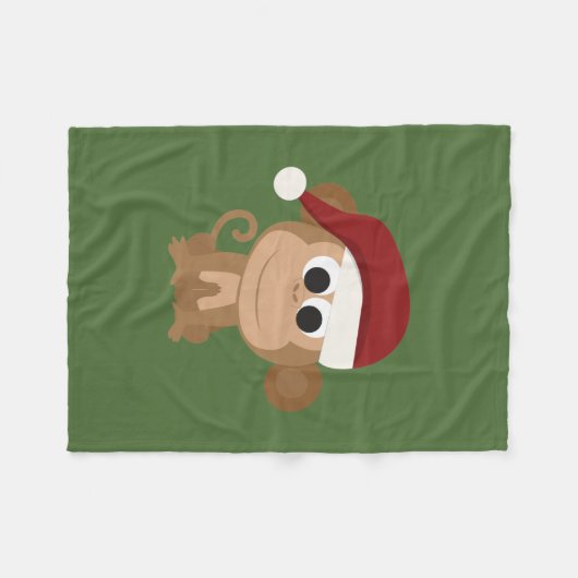 Couverture Polaire Singe de Père Noël (Devant (Horizontal))