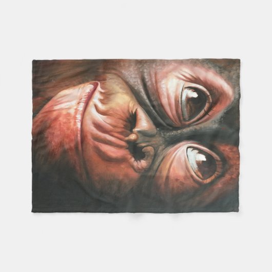 Couverture Polaire Singe drôle (Devant (Horizontal))