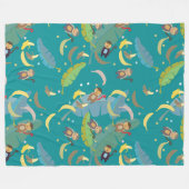 Couverture Polaire Singe mignon et bananes dans le Motif d'arbre (Devant (Horizontal))