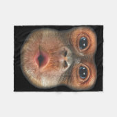 Couverture Polaire Singe qui gonfle le visage avec la bouche (Devant (Horizontal))
