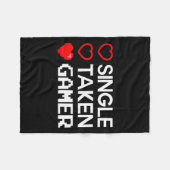 Couverture Polaire Single Taken Gamer Valentines Day Gaming Heart Fun (Devant (Horizontal))