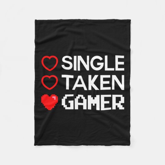 Couverture Polaire Single Taken Gamer Valentines Day Gaming Heart Fun (Devant)