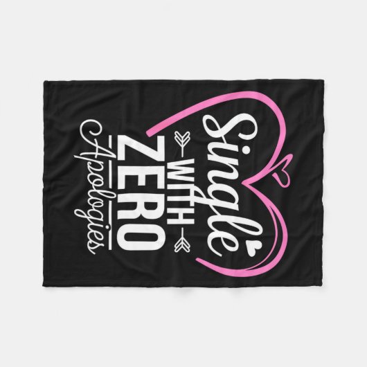 Couverture Polaire Single With Zero Alogies Anti Valentine Day  (Devant (Horizontal))