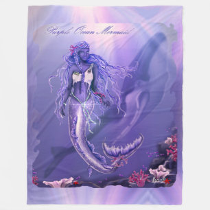 Couverture Polaire Sirène de mer violette