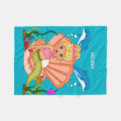 Couverture Polaire Sirène et dauphin bleus de mer (Devant (Horizontal))