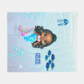 Couverture Polaire Sirène personnalisée (Devant (Horizontal))