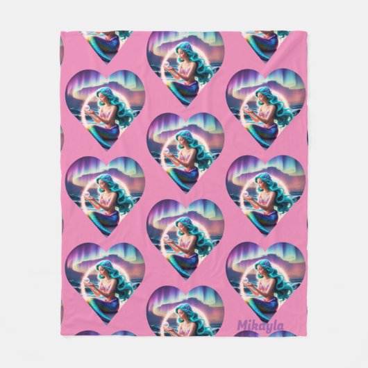 Couverture Polaire Sirène personnalisée (Devant)