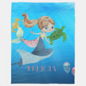 Couverture Polaire Sirène personnalisée (Devant)