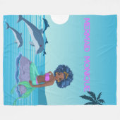 Couverture Polaire Sirène personnalisée (Devant (Horizontal))