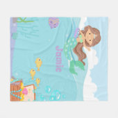 Couverture Polaire Sirène personnalisée (Devant (Horizontal))