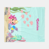 Couverture Polaire Sirène personnalisée et Axolotl (Devant (Horizontal))