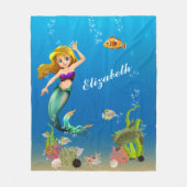 Couverture Polaire Sirène Sous La Tortue De Mer Poisson Océan (Devant)