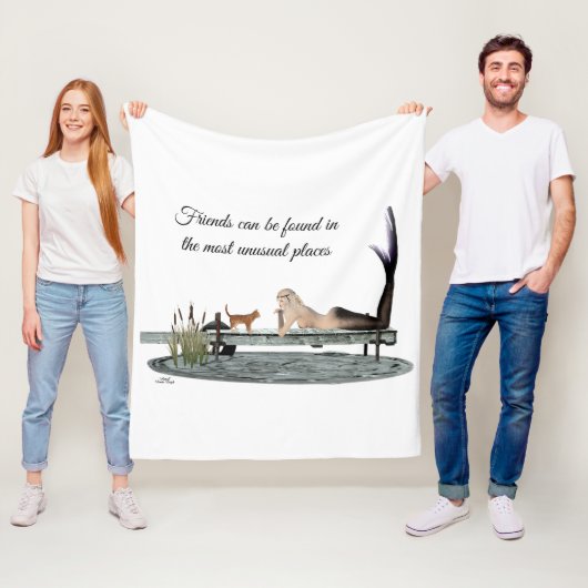 Couverture Polaire Sirène Sur La Cale De Bateau Blanche En Ceinture (En situation)