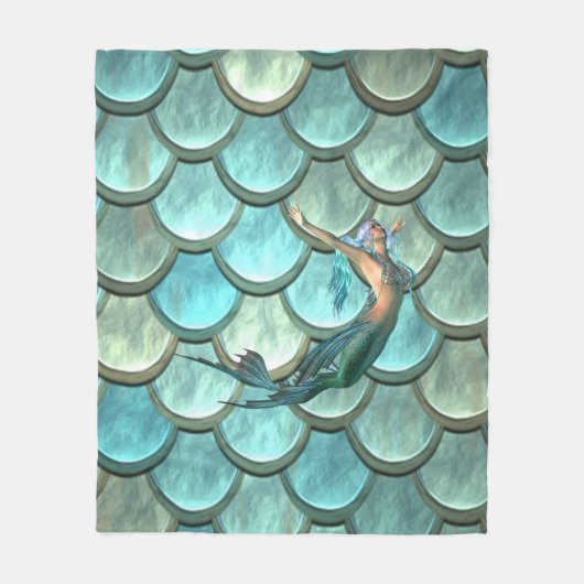 Couverture Polaire Sirène Sur Les Échelles De Queue De Sirène (Devant)