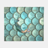 Couverture Polaire Sirène Sur Les Échelles De Queue De Sirène (Devant (Horizontal))