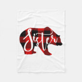 Couverture Polaire Sister Bear Rustic Red Buffalo Plaid Family (Devant)