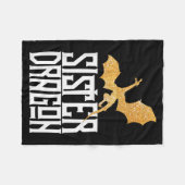 Couverture Polaire Sister Dragon Christmas Matching Family Tribe Girl (Devant (Horizontal))