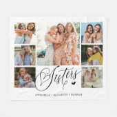 Couverture Polaire Sister Photo Collage Typographie Keepsaké (Devant (Horizontal))