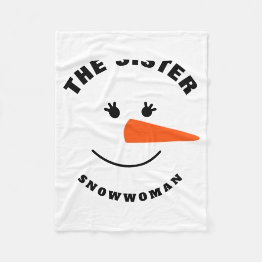 Couverture Polaire Sister Snowman Face Squad Matching Family Costume (Devant)