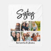 Couverture Polaire Sisters personnalisés Script 6 Collage photo (Devant)