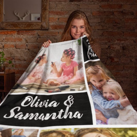 Couverture Polaire Sisters Photo Collage Best Friends tendance