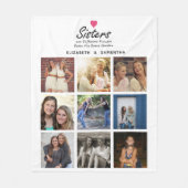 Couverture Polaire Sisters Script Citation Hot Rose Heart Photo Colla (Devant)