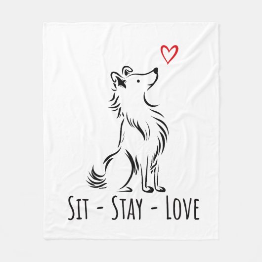Couverture Polaire Sit-Stay-Love Sheltie (Devant)