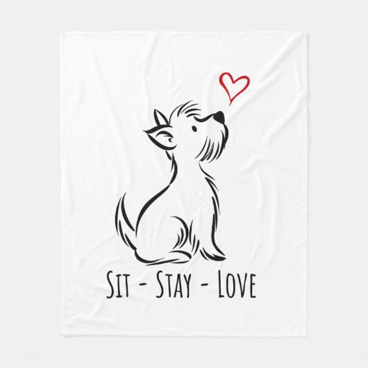 Couverture Polaire Sit-Stay-Love Westie (Devant)