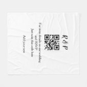 Couverture Polaire site web de mariage rsvp q r code ajouter nom text (Devant (Horizontal))