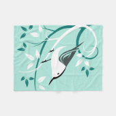 Couverture Polaire Sittelle blanche sur une branche (Devant (Horizontal))