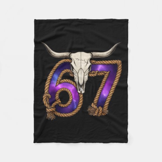 Couverture Polaire Six Seven 67 Meme Funny Western Cowboy Bull Skull  (Devant)