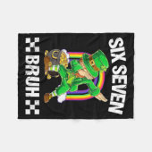 Couverture Polaire Six Seven Bruh Dabbing Leprechaun Saint-Patrick (Devant (Horizontal))