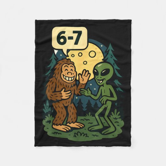 Couverture Polaire Six Seven Funny Bigfoot And Alien 67 Viral Meme Sa (Devant)