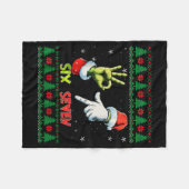 Couverture Polaire Six Seven Skeleton Meme Christmas Ugly Sweater 67  (Devant (Horizontal))