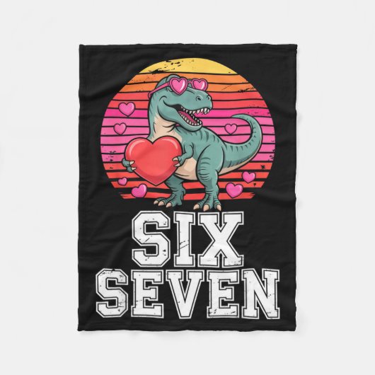 Couverture Polaire Six Seven Valentine’s Day Dinosaur T-rex For Kids (Devant)
