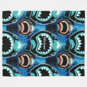 Couverture Polaire Skark Mania Drôle Illustration de dessin animé (Devant (Horizontal))