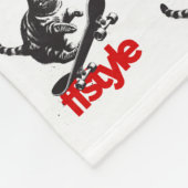 Couverture Polaire Skateboard Cat FFStyle Blanc (Coin)