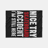 Couverture Polaire Skateboard Crash Accident Survivor Get Well Skateb (Devant (Horizontal))