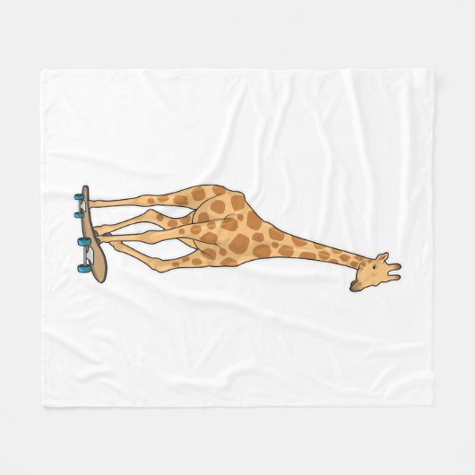 Couverture Polaire Skateboard girafe (Devant (Horizontal))