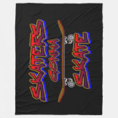 Couverture Polaire Skaters Gonna Skate Skateboard Red Blue Graffiti (Devant)