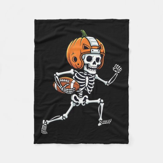 Couverture Polaire Skeleton American Football Player Spooky Sports Gr (Devant)
