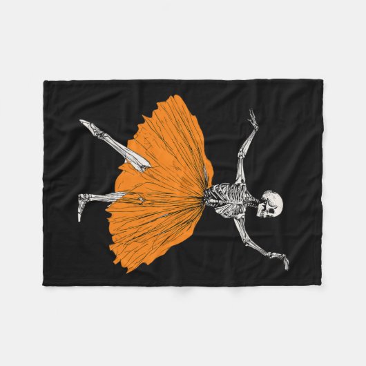 Couverture Polaire Skeleton Ballerina Danse Tutu Danseur de ballet Éf (Devant (Horizontal))