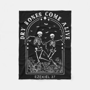 Couverture Polaire Skeleton Bible Verse Os Sèches Venez Vivant Christ