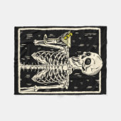 Couverture Polaire Skeleton Boire Martini Tail Retro Halloween Cos (Devant (Horizontal))