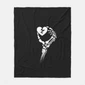 Couverture Polaire Skeleton Coeur de main (Devant)