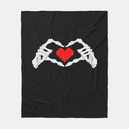 Couverture Polaire Skeleton Coeur Et Mème Mains (Devant)