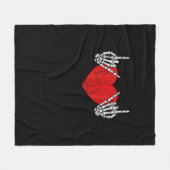 Couverture Polaire Skeleton Coeur Mains Et Rouleau, Valentines Hallow (Devant (Horizontal))