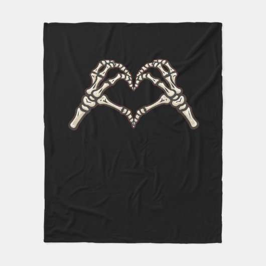 Couverture Polaire Skeleton conception de coeur main (Devant)