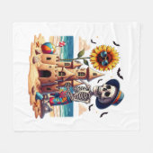 Couverture Polaire Skeleton cool à la plage (Devant (Horizontal))